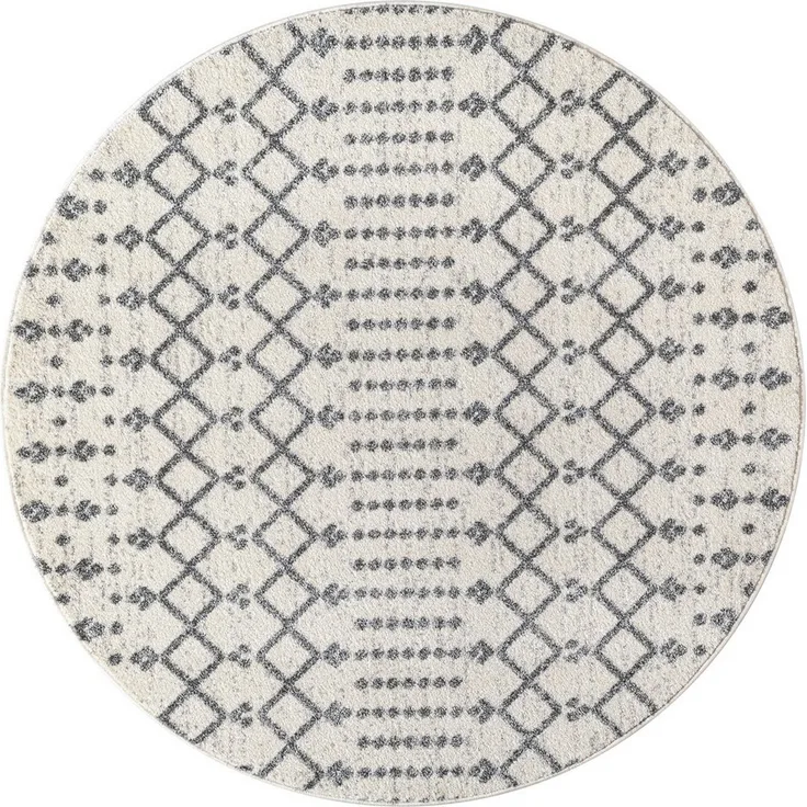 Sanat Teppich Boho 8203, rund, Höhe: 10 mm, Kurzflor, robust, Boho, Scandic, für Fussbodenheizung geeignet