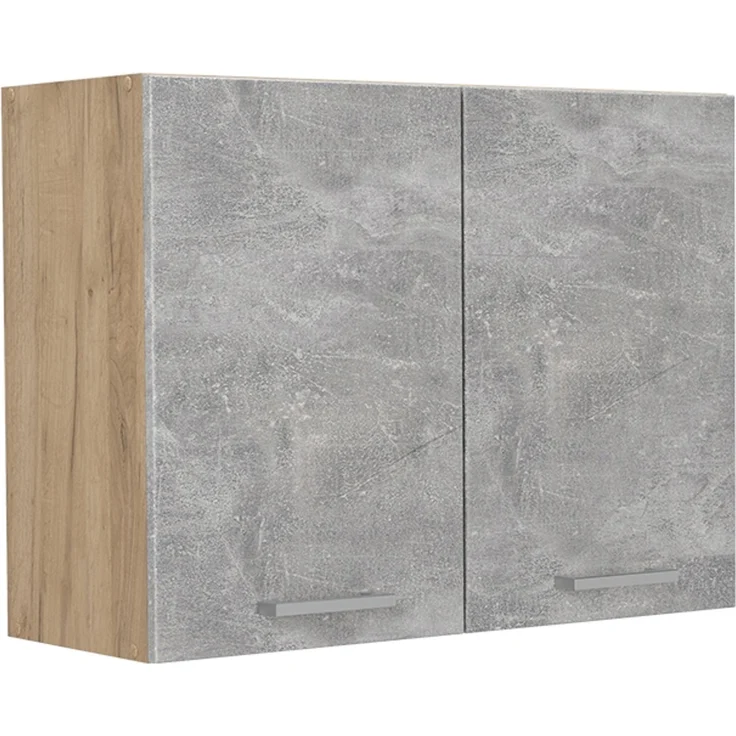 Küchenglasschrank R-Line Beton/Goldkraft Eiche 80 cm Vicco – Bild 1