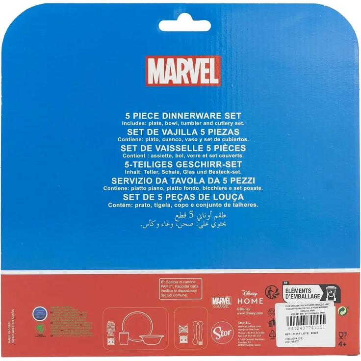 Kindergeschirr Set (5 tlg.) Schüssel, Teller, Becher & Besteck MARVEL Avengers – Bild 3