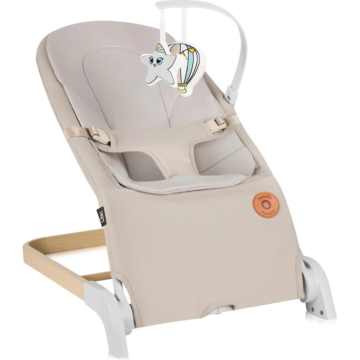 LIONELO LILAC Babywippe und -liege für Babys bis 9 kg, 0-6 Monate, 2-in-1 Babywippe, 2 Spielzeuge, Neigungseinstellung, 3-Punkt-Gurt, leicht 3,2 kg, flach zusammenklappbar – Bild 1