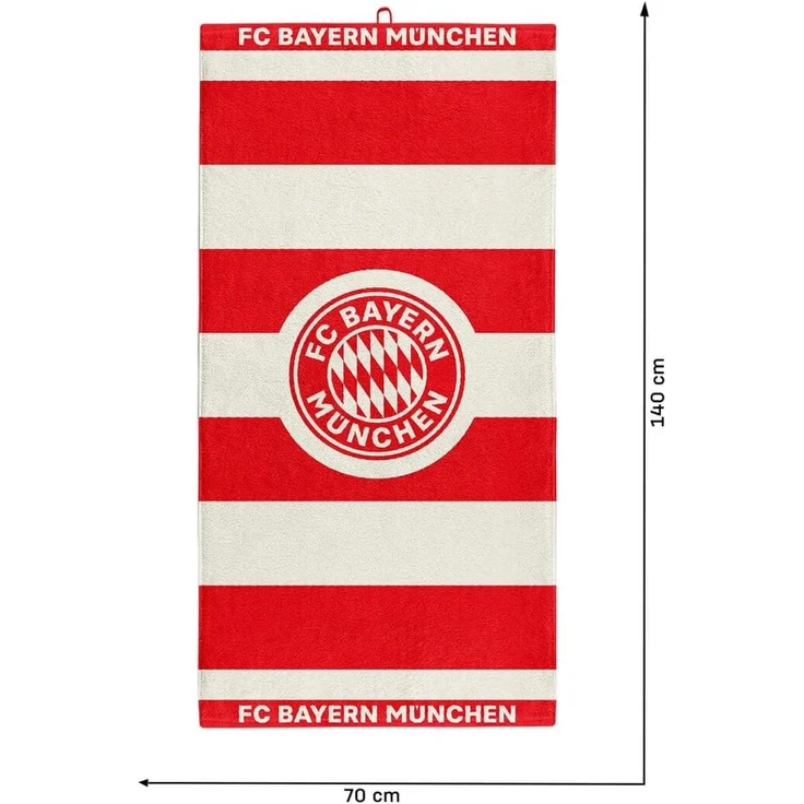FC Bayern München Badetuch FC Bayern München I Duschtuch I Rot/Weiß, Baumwolle – Bild 3