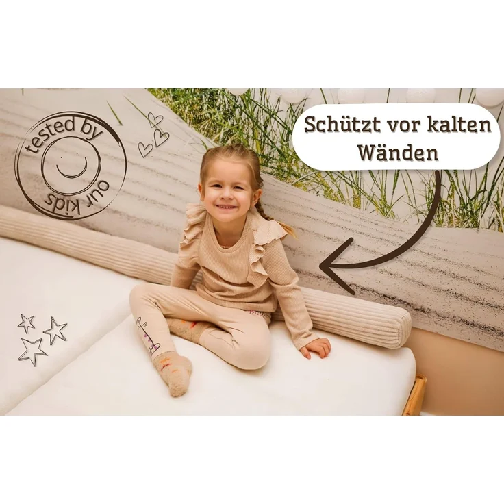 Totsy Baby Seitenschläferkissen Seitenschläferkissen Bettschlange 200 cm Baumwolle Kopfkissen Beige – Bild 5