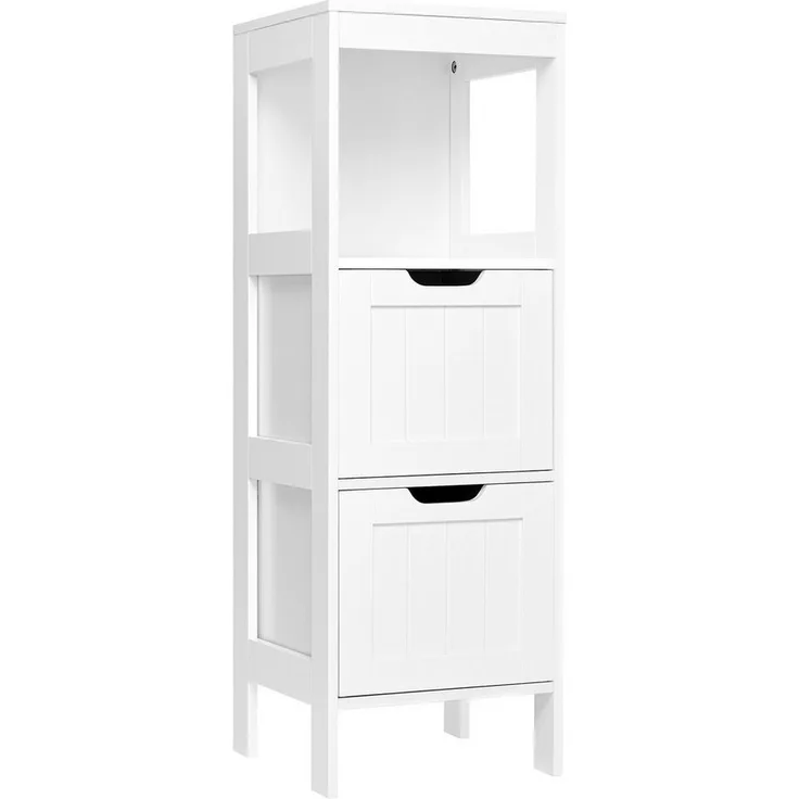 Mondeer Badkommode Badezimmerschrank, Aufbewahrungsschrank, 30x30x89cm, weiß