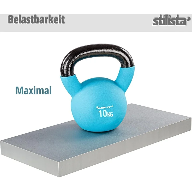 STILISTA® Wandregal Volato, freischwebend, Stärke 3,8cm, schadstoffgeprüft, Holzdekor-hell Rustikal, 110 cm – Bild 7