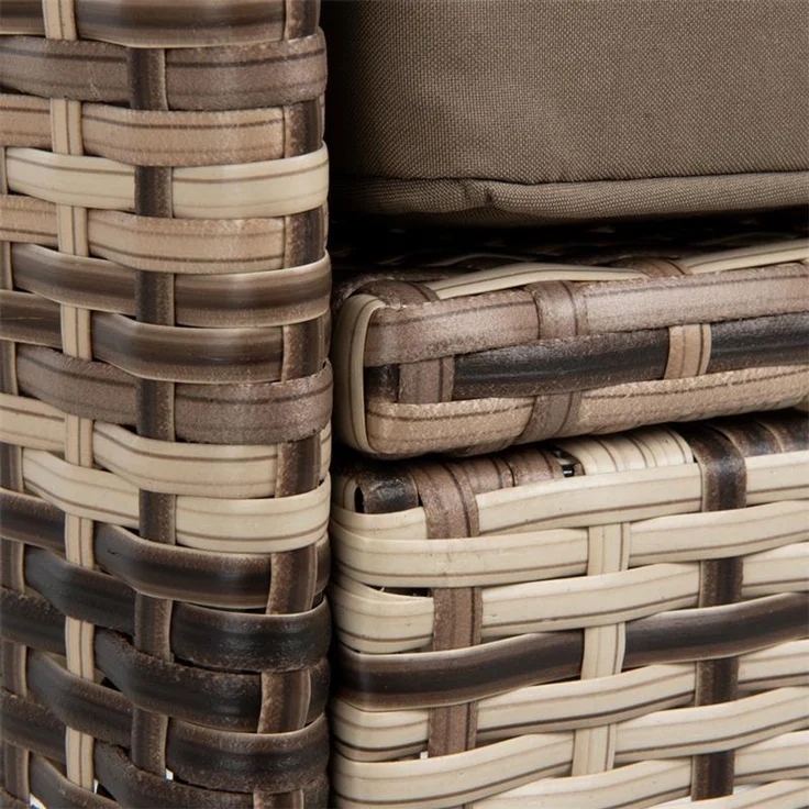 Polyrattan Sitzgruppe Gartenmöbel Set Rattan Gartenset Essgruppe Beige Braun – Bild 11