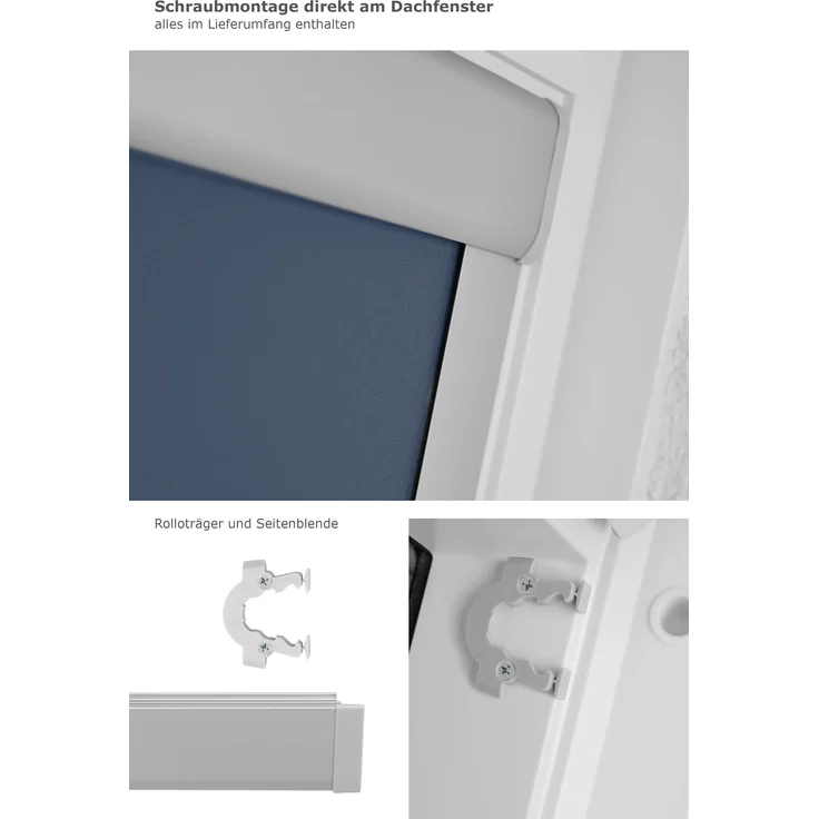 Lysel - Qualitätsdachfensterrollo abdunkelnd dunkelblau Rollo geeignet für Velux Dachfenster CK02, (B x H) 38.30cm x 59.50cm in blau/dunkelblau – Bild 3