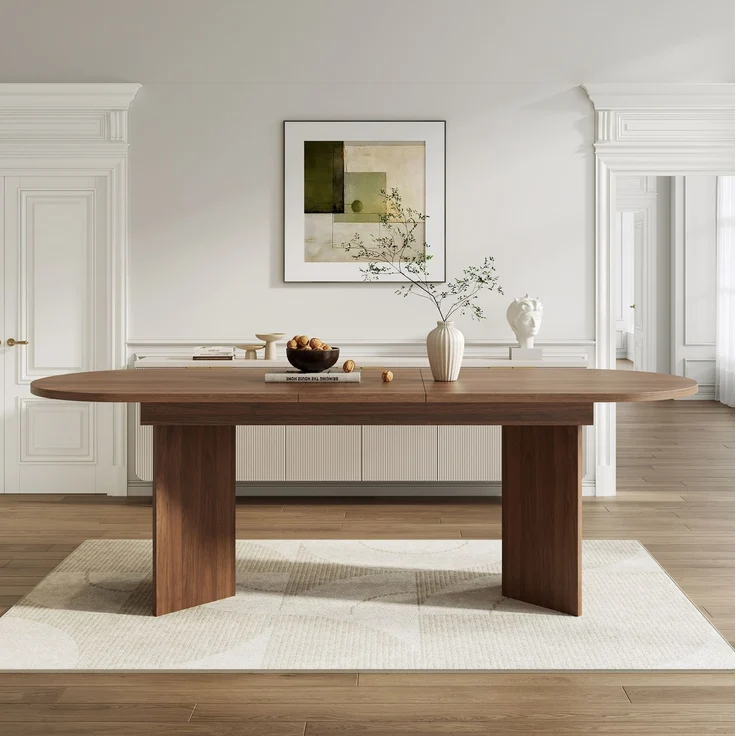 Esstisch 160/200x90 cm ausziehbar – MDF in Walnuss mit abgerundeten Ecken – Bild 2