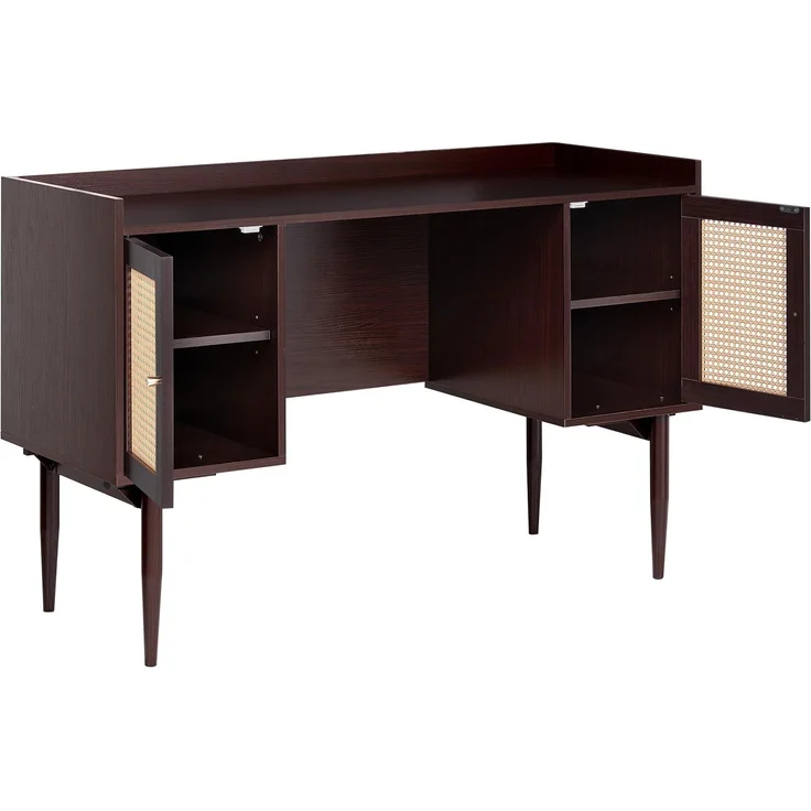 Schreibtisch RATANA 130 cm x 50 cm Dunkelbraun – Bild 4