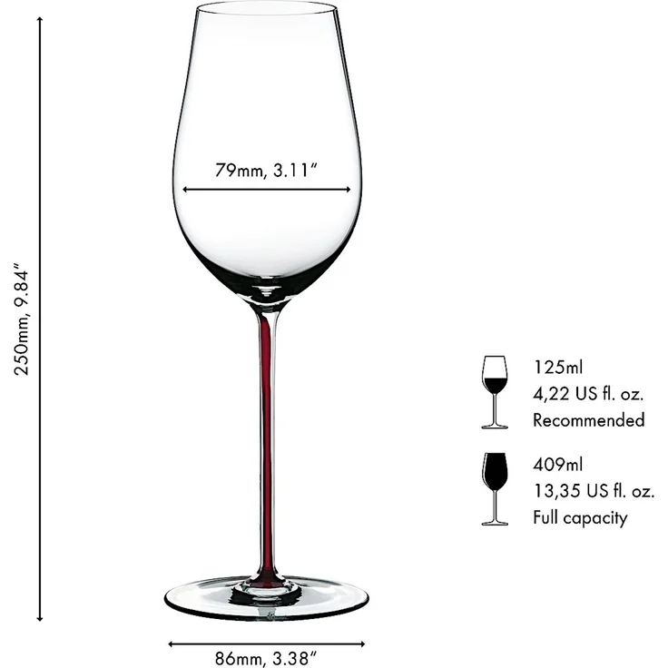 RIEDEL 4900/15DR FATTO A MANO Riesling / Zinfandel Weinglas - Stiel DRACHENROT – Bild 2