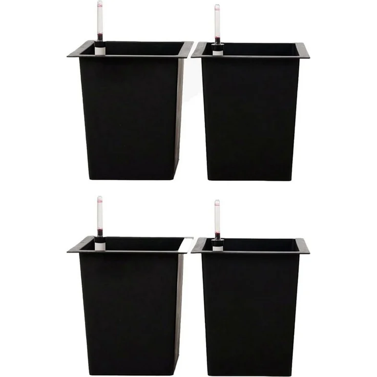 VIVANNO Pflanzeinsatz Kunststoff EINSATZ Bewässerung Konisch - Schwarz Matt (Set, 4 St), 29x29x32 cm – Bild 5