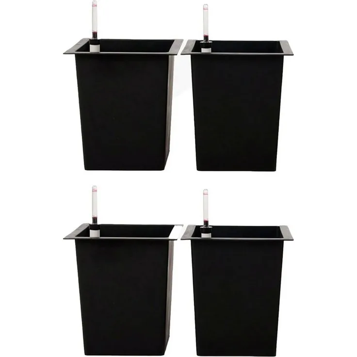 VIVANNO Pflanzeinsatz Kunststoff EINSATZ Bewässerung Konisch - Schwarz Matt (Set, 4 St), 29x29x32 cm