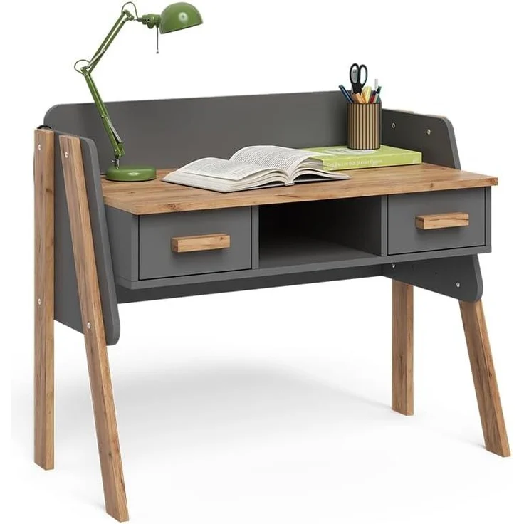 Schreibtisch Malia Grau/Artisan 97 x 51 cm mit 2 Schubladen Vitalispa – Bild 6