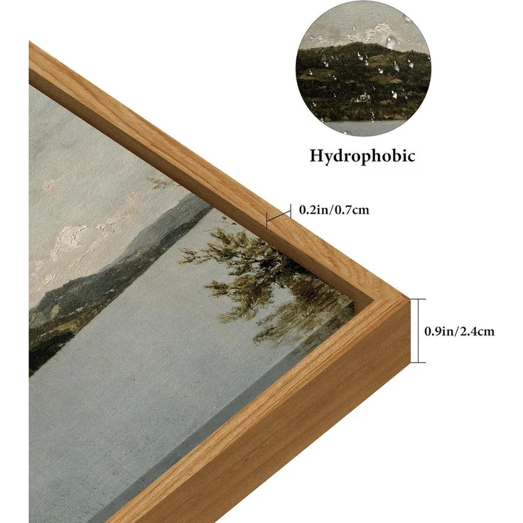 Leinwandbild Vintage Bergsee Lake George Rahmen Holz 90L x 60B cm – Bild 4