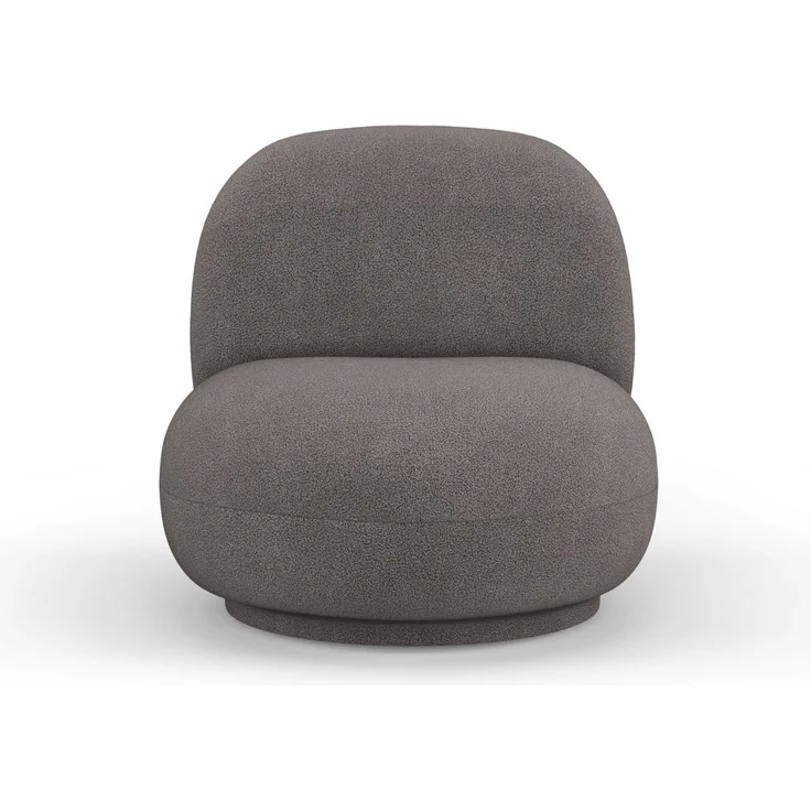 Micadoni Drehbarer Sessel Chuck Boucle Grau – Bild 1