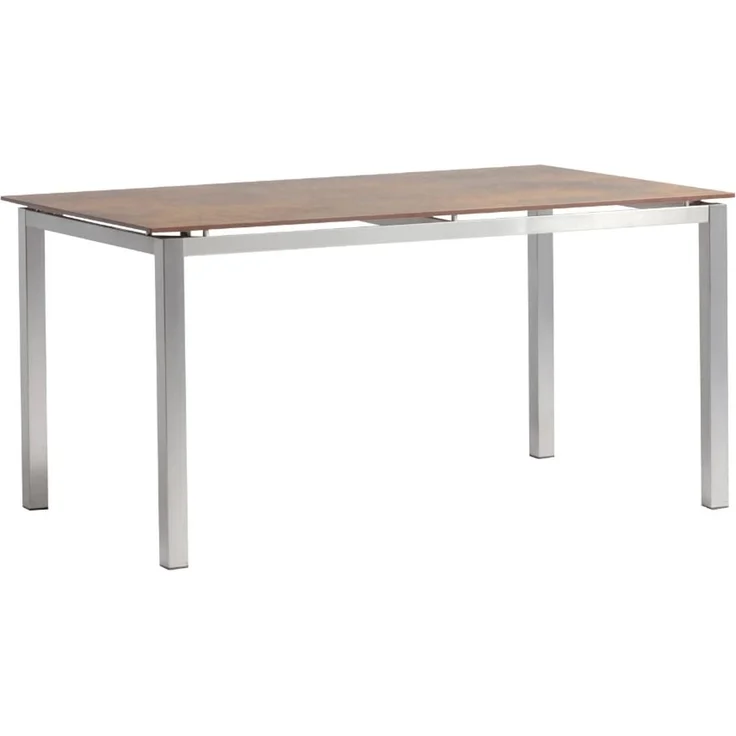 acamp Gartentisch Skye | Esstisch Terassentisch 150x90x75 cm | Edelstahl und Teakholz | HPL Wendetischplatte 12 mm in Cemento Grano/Cemento Rusty | Rostfrei robust Outdoor, 153x93x10