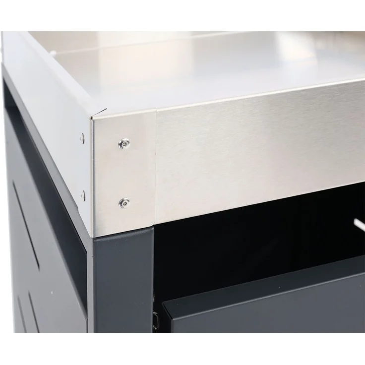 4er-Mülltonnenverkleidung HWC-H40b, Mülltonnenbox, Pflanzkasten Edelstahl-Metall-Kombi 78kg 110x230x62cm erweiterbar – Bild 4