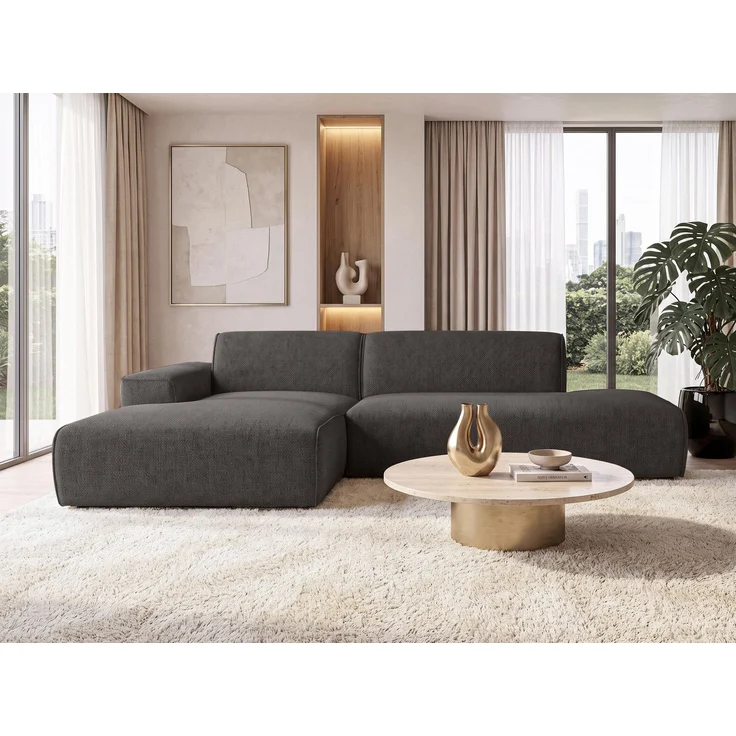 AX LIVING Ecksofa Modern Didim Duo 284 cm Graphit Chenille Eckcouch L – Bild 3