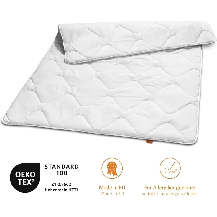 sleepling Bettdecke 155x200 cm, Sommerdecke, Sommerbettdecke leicht 155 x 200, Made in EU, Ökotex 100, Waschbar 60 Grad, 100% feine Mikrofaser, Basic 100 – Bild 3
