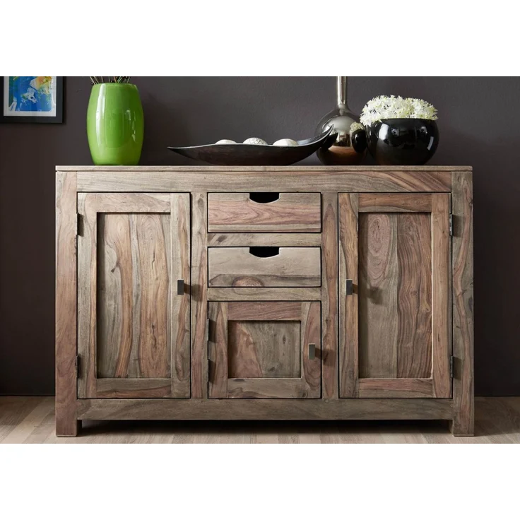 Sideboard Sheesham 130x45x85 grau geölt NATURE GREY #86 – Bild 2
