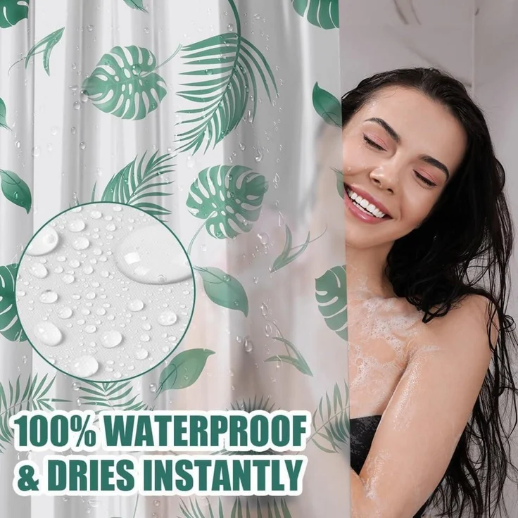 Duschvorhang URAQT Anti-schimmel Wasserdicht Schnelltrocknend PEVA 180x180 cm 12 – Bild 5