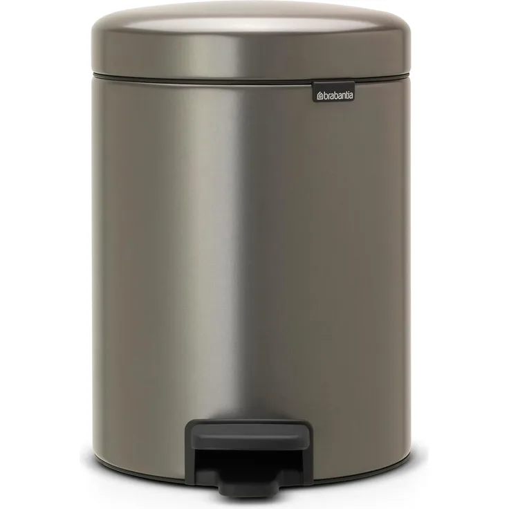 Brabantia Newicon Treteimer, Mülleimer, Abfalleimer, Platinum, 5 L, 112683