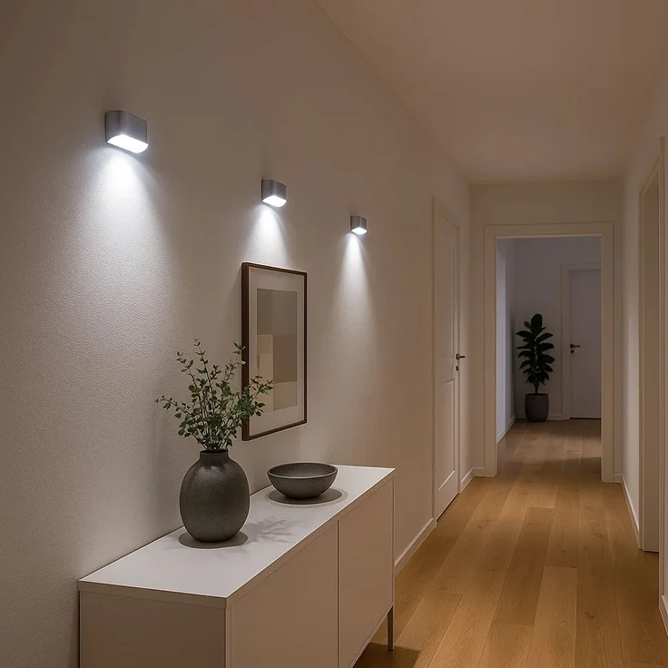 LED Wandleuchte silber, Bewegungsmelder, Dämmerungssensor – Bild 6