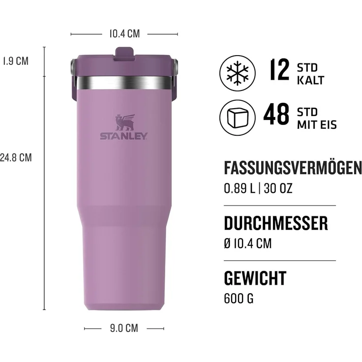 Stanley Isolierbecher The Iceflow Flip Straw Tumbler 0,89l Lilac – Bild 2