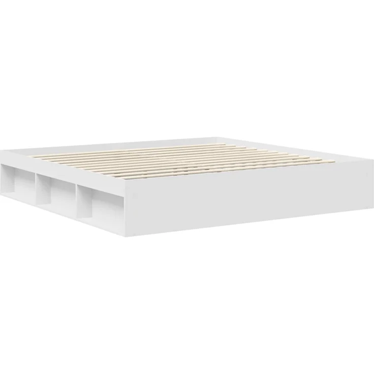 vidaXL Bettrahmen mit Kopfteil Weiß 200 x 200 cm Massives Kiefernholz 3413263 – Bild 4