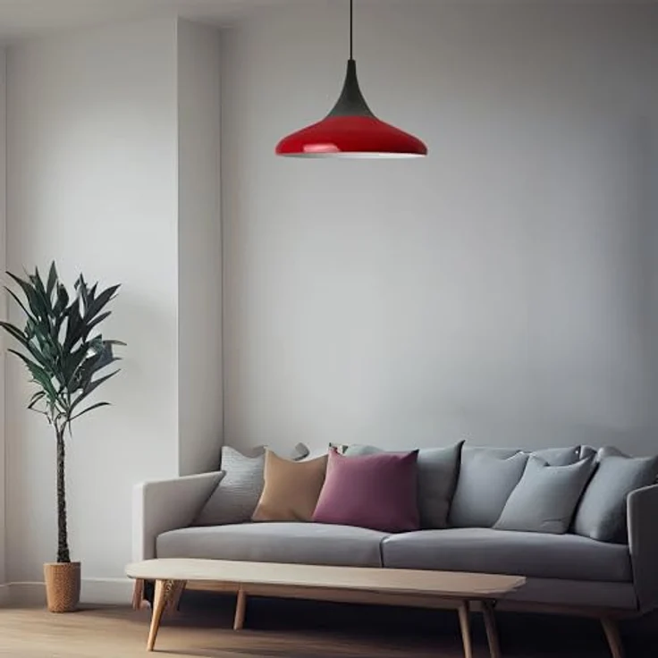 Bamyum Pendelleuchte Pendelleuchte Paladin Metall Ø35cm, Modern Hängelampe, ohne Leuchtmittel, Extra-Schwarzer Hut – Bild 5