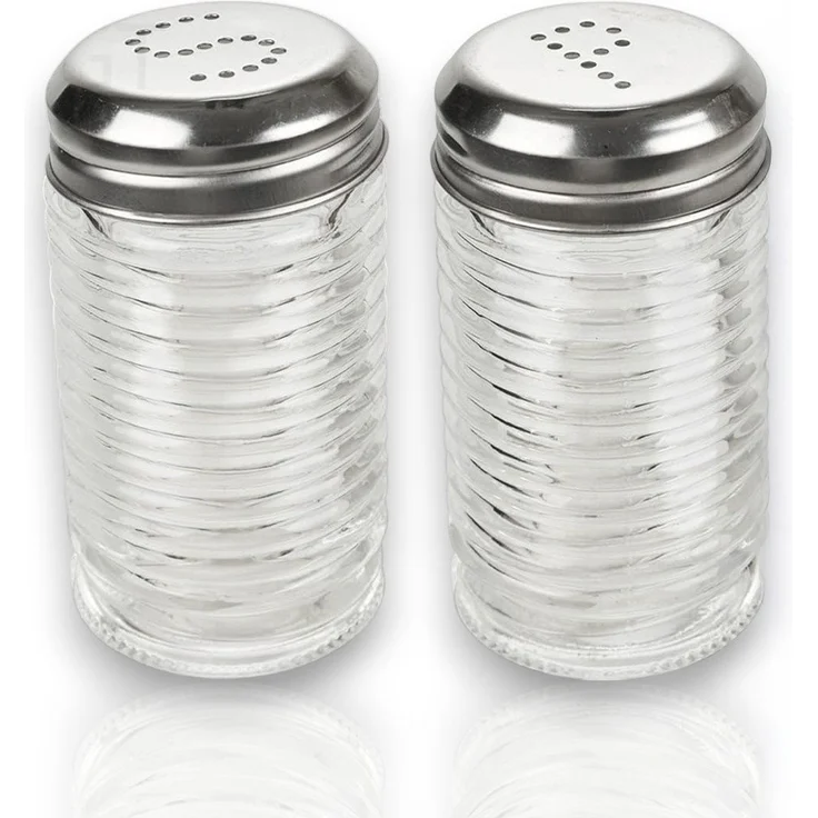 WestCraft Salz- / Pfefferstreuer Salz & Pfeffer-Set - Salzstreuer aus Glas für den Esstisch Küche, (2-tlg), 2er Set Glas Zylinder, puristisches Design (S + P 2er Set) – Bild 1