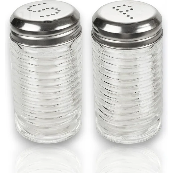 WestCraft Salz- / Pfefferstreuer Salz & Pfeffer-Set - Salzstreuer aus Glas für den Esstisch Küche, (2-tlg), 2er Set Glas Zylinder, puristisches Design (S + P 2er Set)