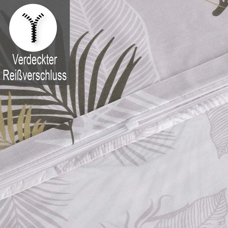 Buymax Bettwäsche, Renforcé: 100% Baumwolle, 2 teilig, Premium 100% Baumwolle Bettbezug-Set 135x200 cm mit Reißverschluss – Bild 4