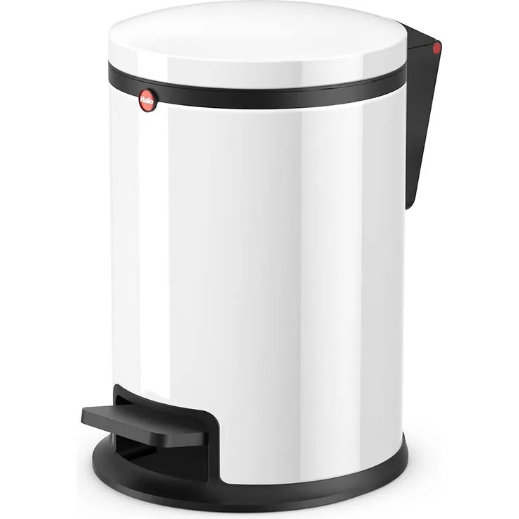 Hailo Kosmetikeimer Pure S, Treteimer, Abfalleimer, Stahlblech, Weiß, 3 L, 0504-030