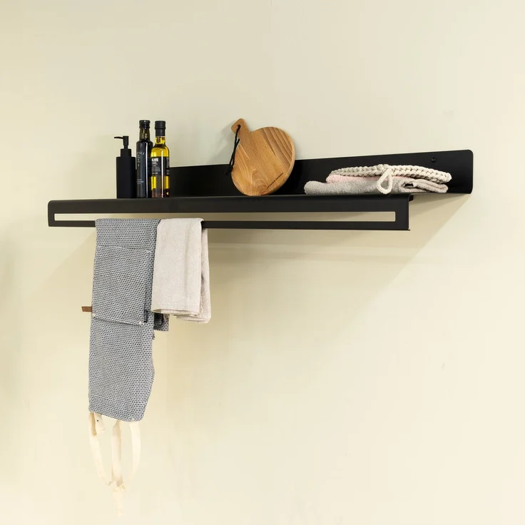 Spinder Design SWAY 120 Garderobenständer, Stahl, Bohemian Stil, Schwarz 120x30,3x18,1 cm – Bild 6
