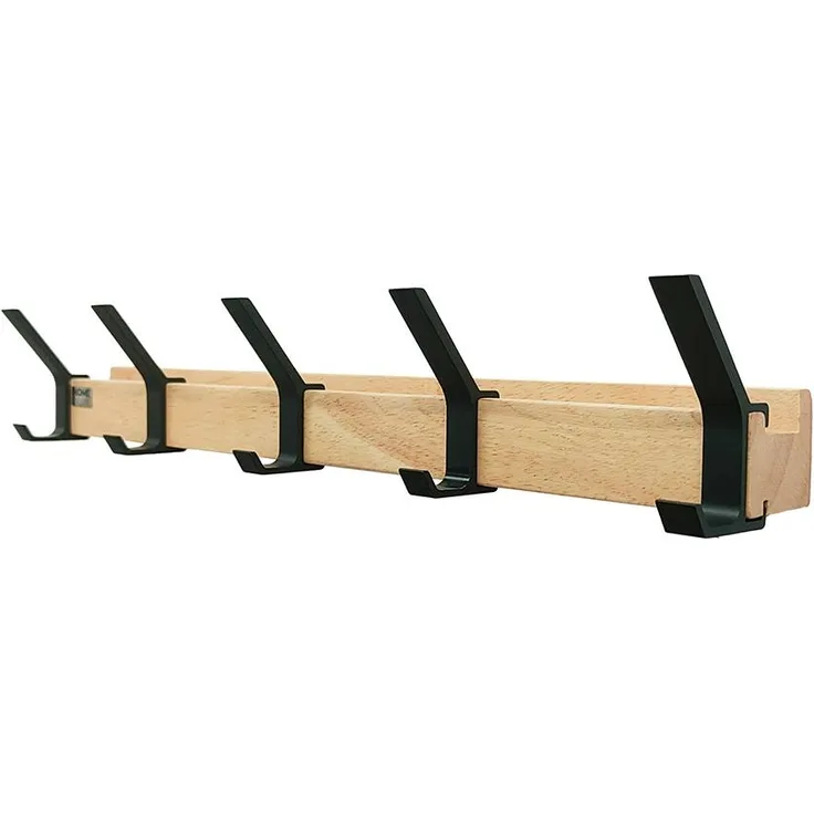 HOME DELUXE Garderobenleiste inkl. Haken, Magnete und Bilderregal STRIPE - 5 x Haken