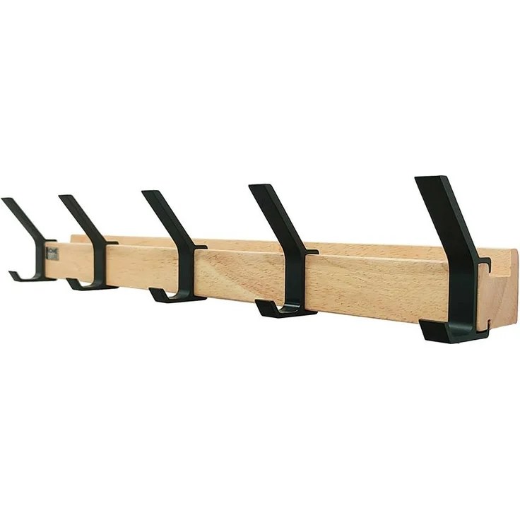 HOME DELUXE Garderobenleiste inkl. Haken, Magnete und Bilderregal STRIPE - 5 x Haken – Bild 1