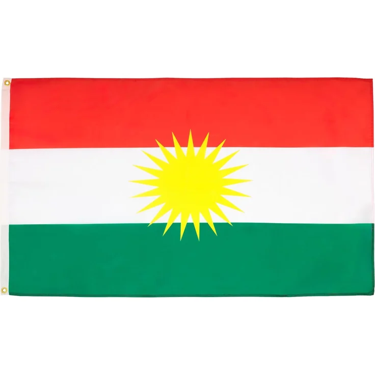 AZ FLAG Kurdistan-Flagge, 150x90 cm, Kurd-Flagge, 100% Polyester, mit integrierten Metallösen, 2 Stück