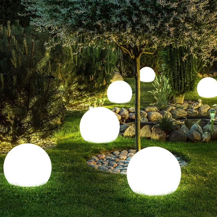 9x LED Solar Stecklampen Kugelform, Durchmesser 10 cm, SOLAR – Bild 5