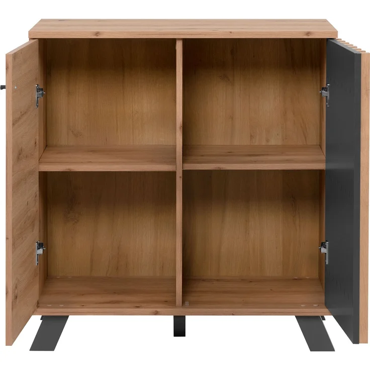 Industrial Style Kommode Sideboard 80 cm Holz Eiche Anrichte Schrank Beistellschrank Wohnzimmerschrank – Bild 10