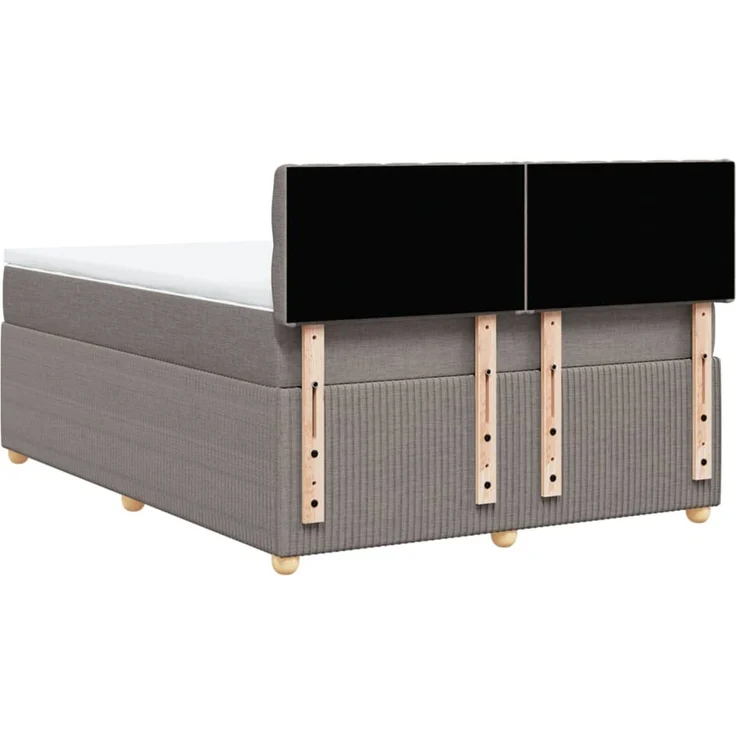 vidaXL Boxspringbett mit Matratze Taupe 160x200 cm Stoff 3289818 – Bild 8