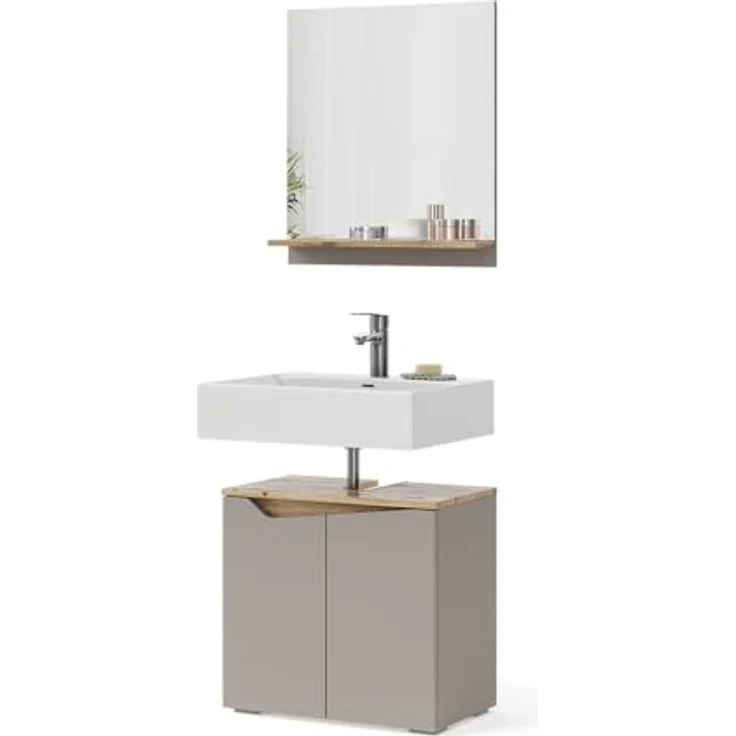 Badmöbel-Set Marelle Greige 2 Teile Vicco – Bild 8