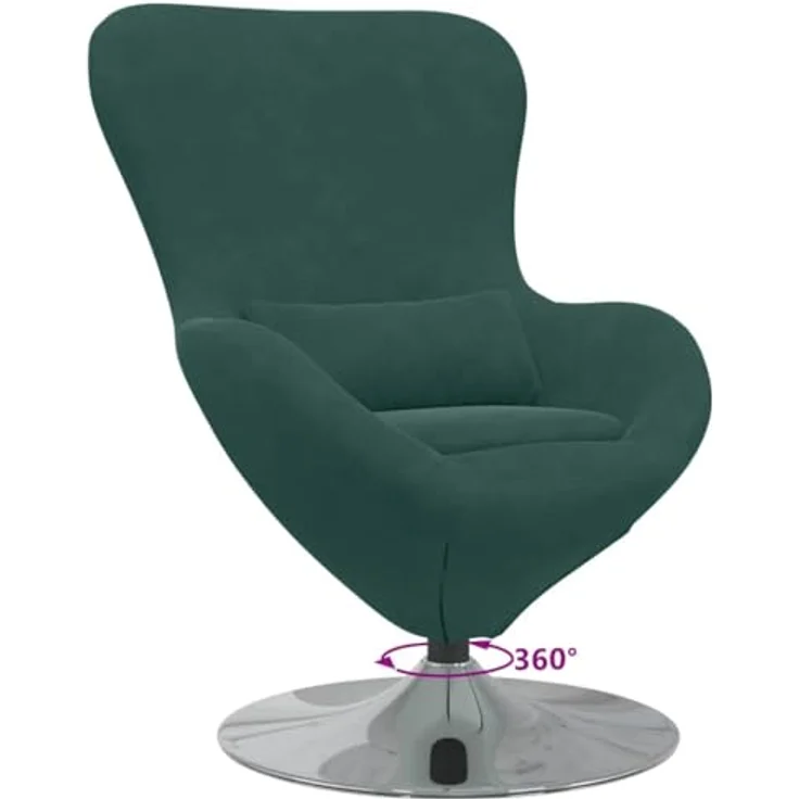 vidaXL Eiersessel Dunkelgrün Samt 42002726 – Bild 6