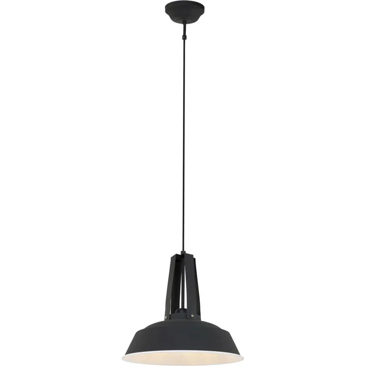 XXXL Pendelleuchte Schwarz, Höhenverstellbar, Metall, 42x45-200x42 cm