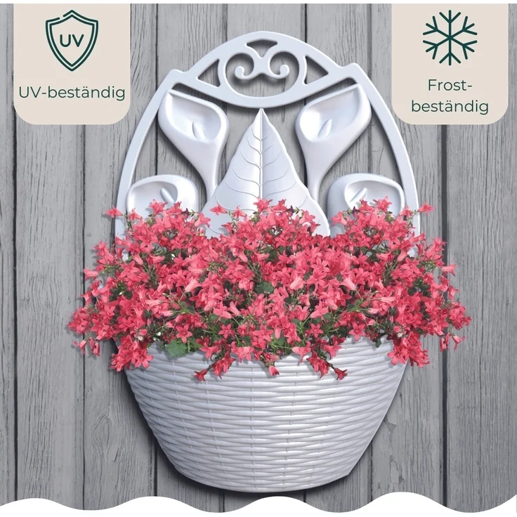 Blumentopf Wand Blumentopf Wandmontage Wandblumentopf Wandvasen für Pflanzen Wandhalterung Wandtopf Wandgefäß Rattan Optik anthrazit – Bild 4