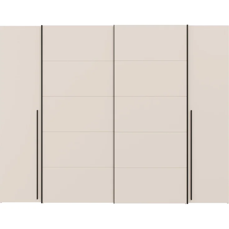 Dreh-/Schwebetürenschrank >NARAGO< 2 Innenschübe, sandfarbig - 270,3x210,5x61,2cm (BxHxT) – Bild 1