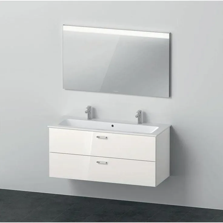 Duravit Badmöbel-Set XBASE 1230mm, wandhängend mit LED-Randlicht, weiss hochglanz