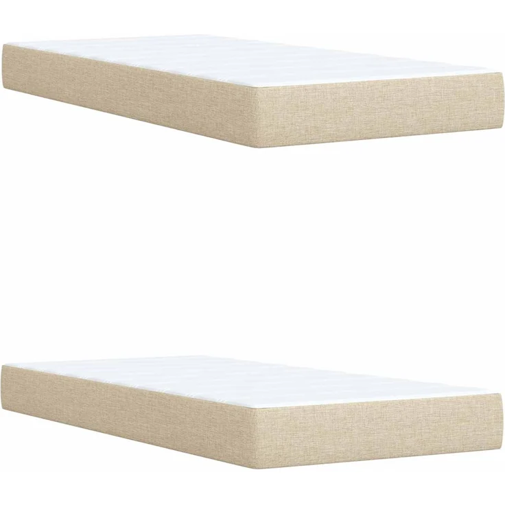 vidaXL Ottoman Bett mit Matratze mit Kopfteil Creme 200 x 200 cm Stoff 3456273 – Bild 6