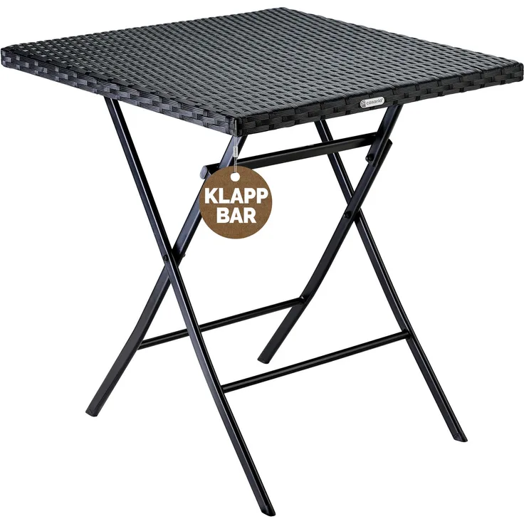 CASARIA® Polyrattan Klapptisch Balkontisch Gartentisch klappbar Schwarz