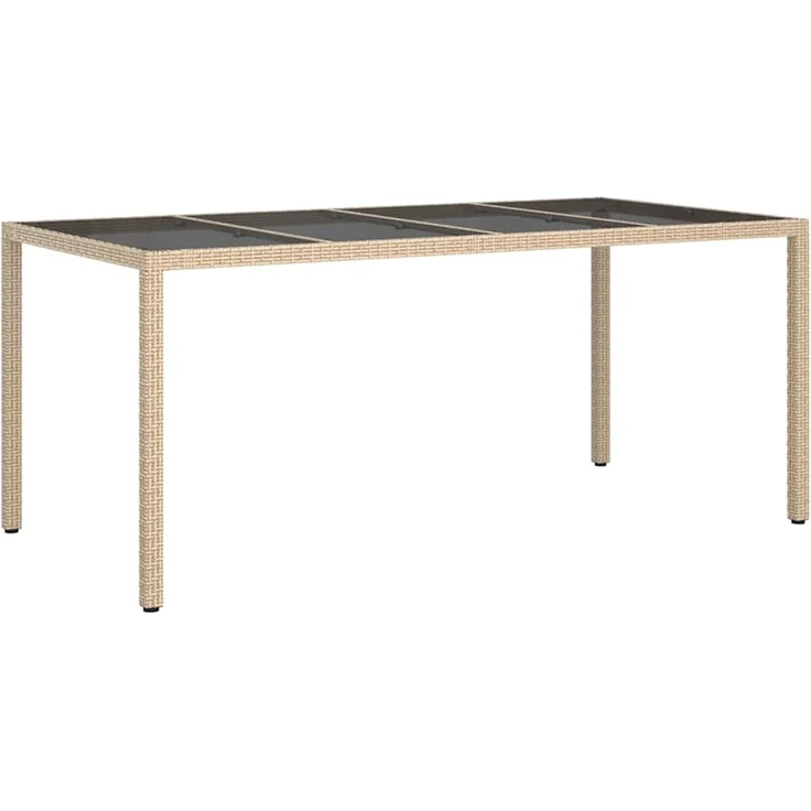vidaXL Gartentisch Beige 190 x 90 x 75 cm Poly-Rattan 362550 – Bild 2