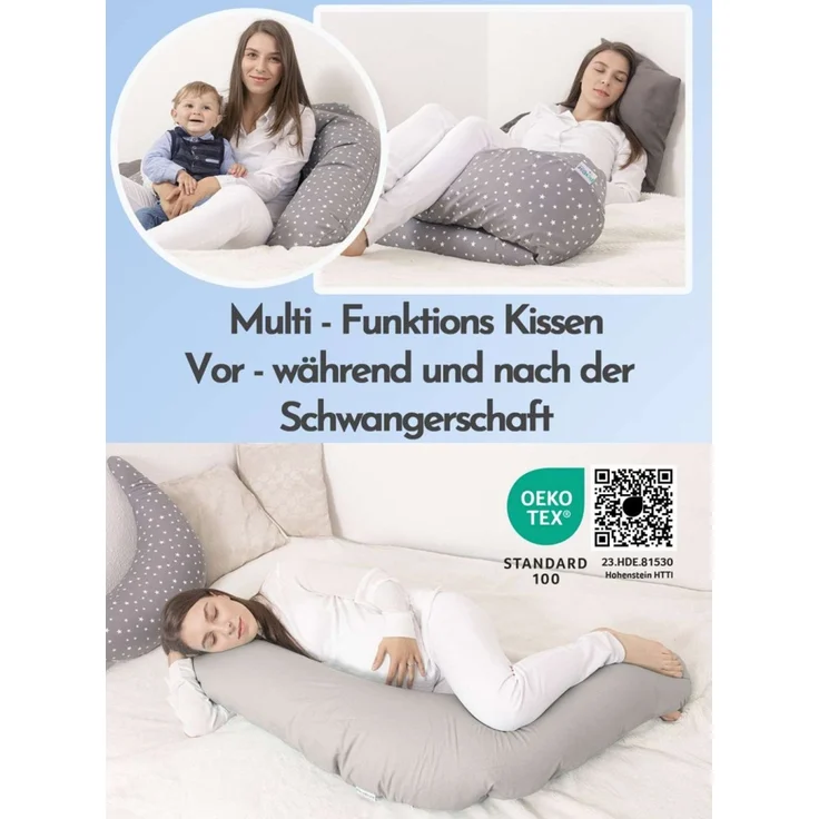 pic Bear Stillkissen PREMIUM 194 cm, Punkte Grau + Unterseite Metall : Punkte Grau + Unterseite Metall – Bild 6